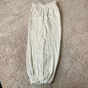 Casual Cream Linen Pants